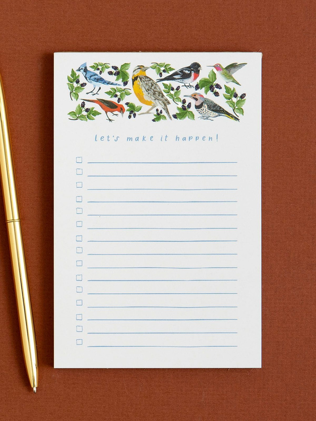 Let's Make It Happen Birds 4×6 To Do Notepad, 1 of 3