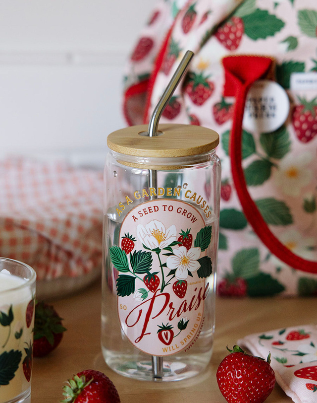 Strawberry Faith Glass Can, 2 of 6