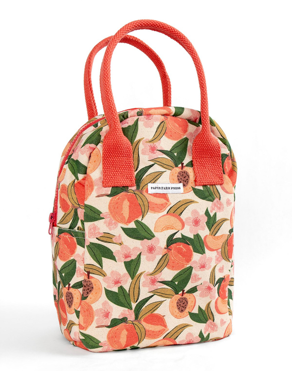 Peach Blossom Reusable Canvas Lunch Tote Bag, 7 of 8