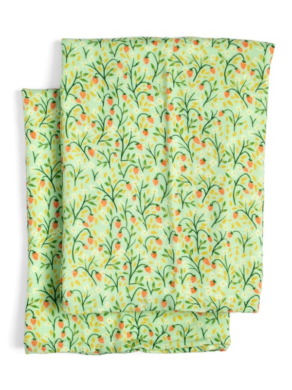 Strawberry Meadow Baby Burp Cloths – Muslin Set of 2, 2 of 3