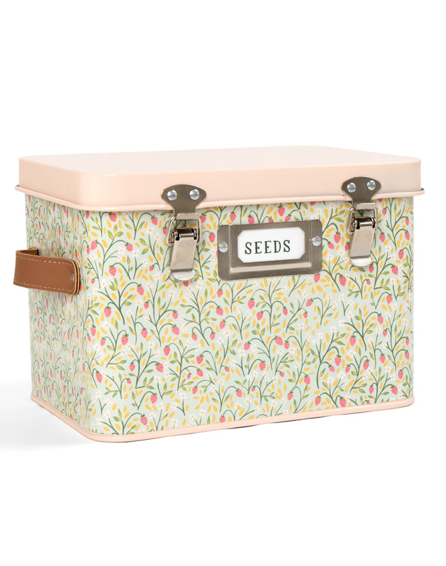 Strawberry Meadow Tin Seed Storage Box, 1 of 1