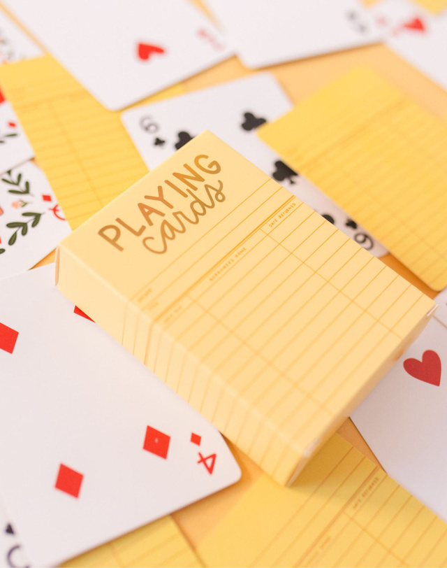 Yellow Library Card Deck Of Playing Cards, 3 of 8