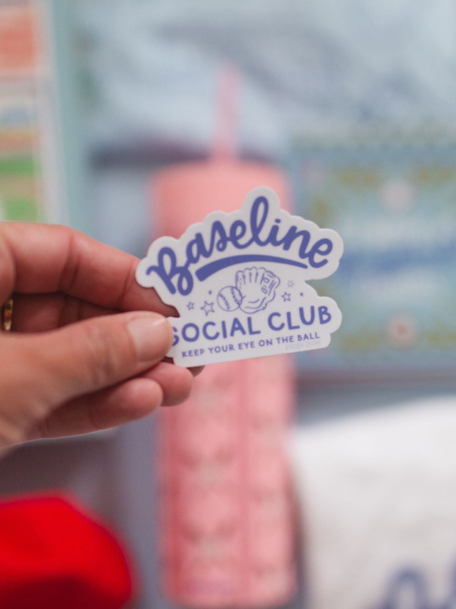Baseline Social Club Baseball Decal Sticker, 1 of 3