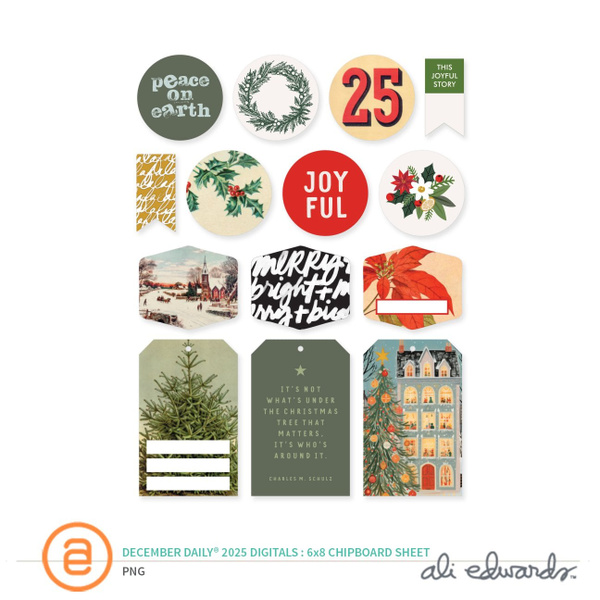 December Daily® 2025 Digital 6×8 Chipboard Sheet	, 1 of 1