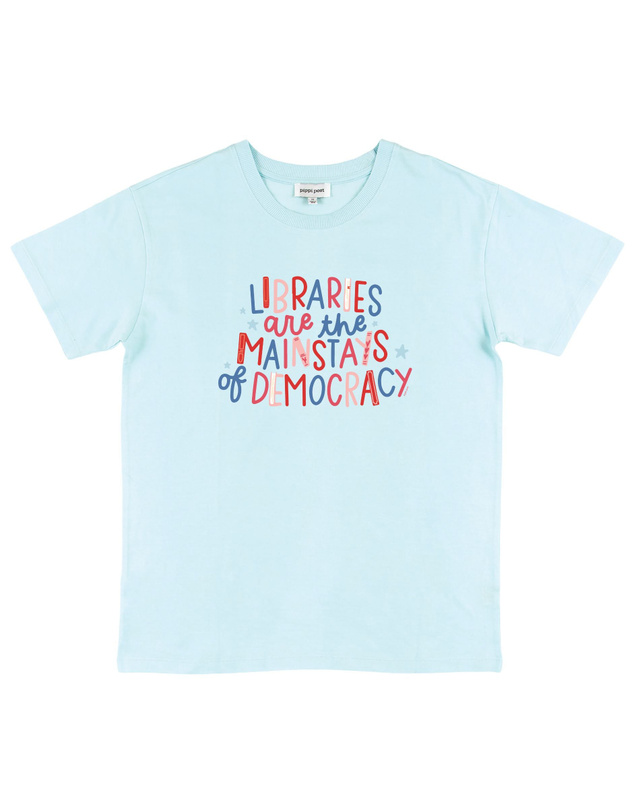 Libraries Are The Mainstays Of Democracy  Tee - Chambray, 4 of 4