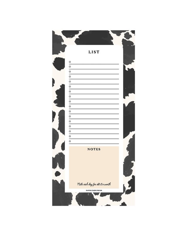 Cow Spots Market List Notepad, 1 of 2