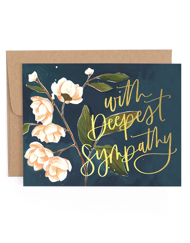 Deepest Sympathy Navy Greeting Card, 1 of 1