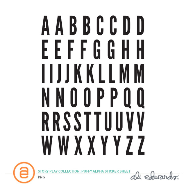 Story Play Digital Puffy Alpha Sticker Sheet, 1 of 1