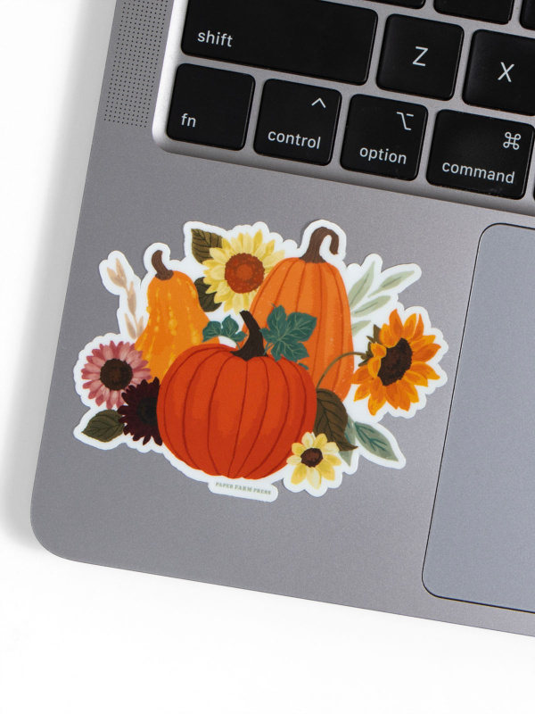 Pumpkin Floral Fall Decal Sticker, 2 of 4