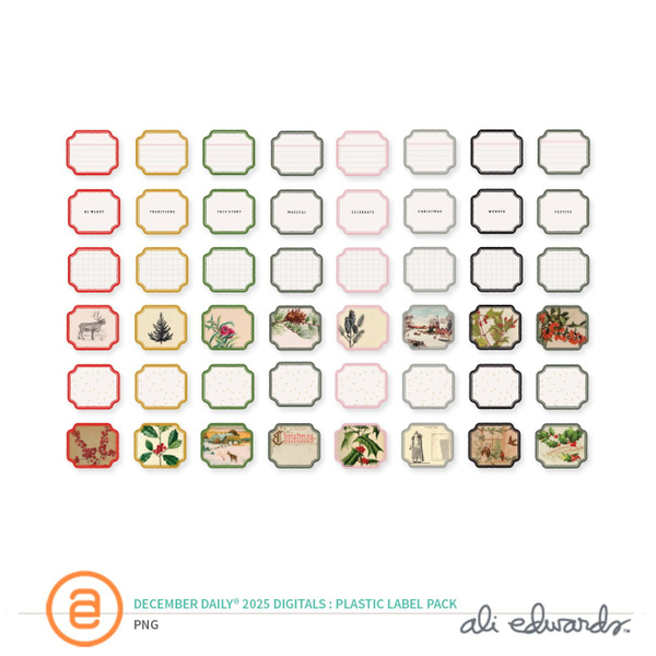 December Daily® 2025 Digital Plastic Label Pack, 1 of 1