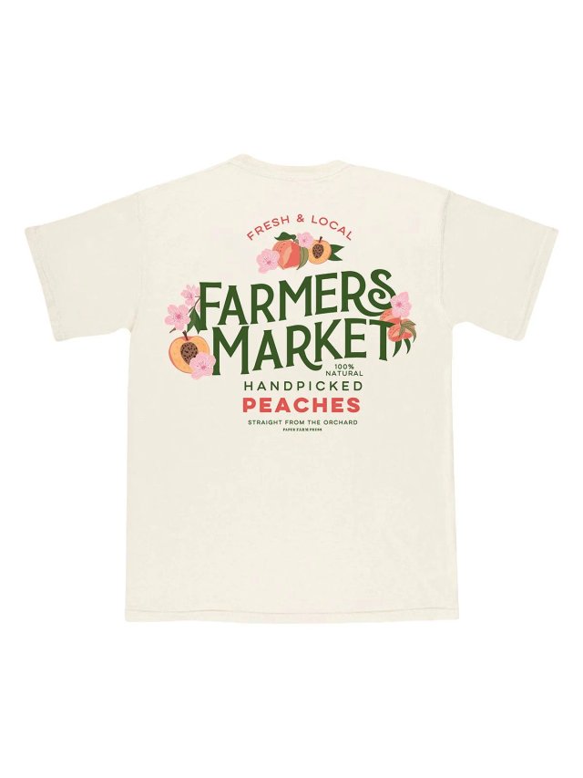 Peach Blossom Farmers Market Tee - Ivory, 7 of 7