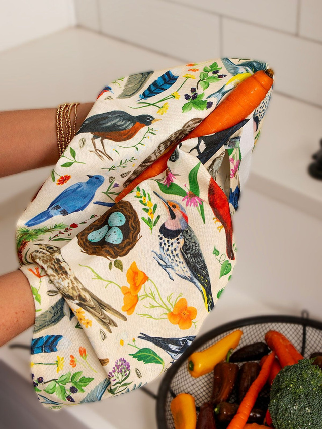 Feathered Friends Birds Kitchen Tea Towel, 2 of 4