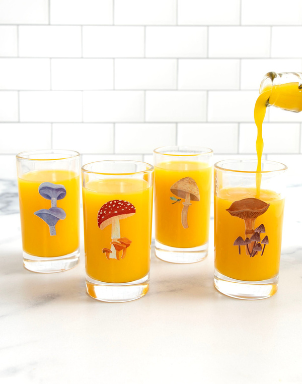 Mushroom Mini Juice Glass Set, 1 of 6