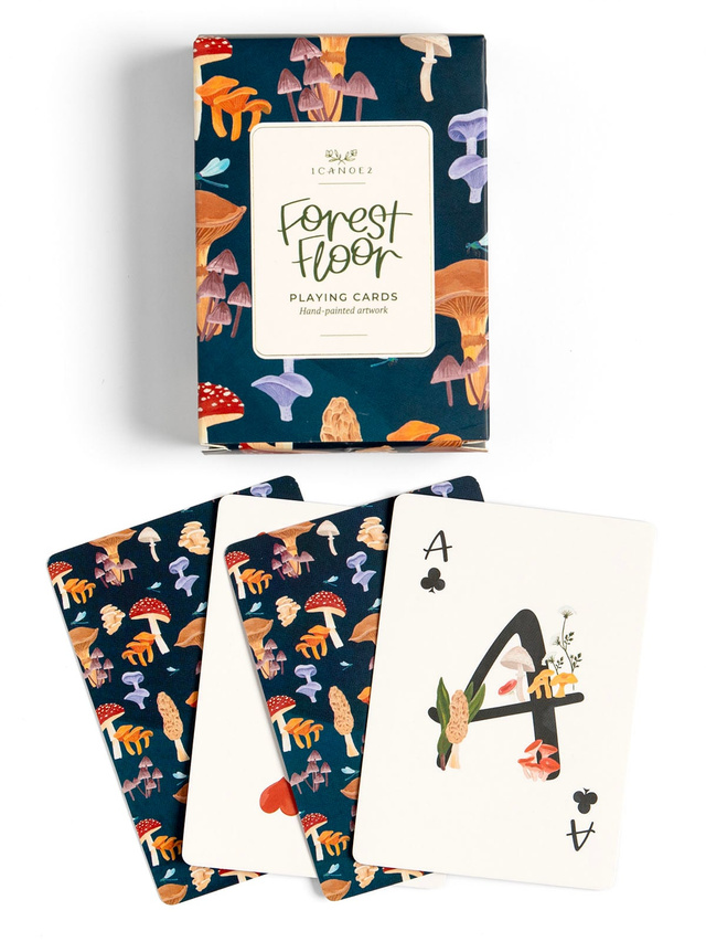 Forest Floor Mushrooms Deck of Playing Cards, 1 of 4