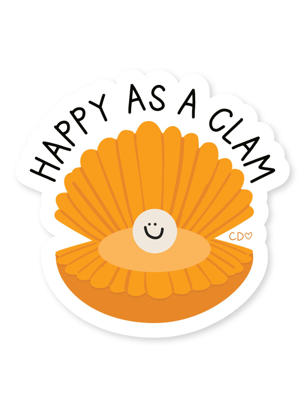Happy As A Clam Decal Sticker, 4 of 4