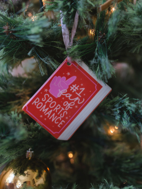 Fan Of Sports Romance Christmas Book Ornament, 1 of 4