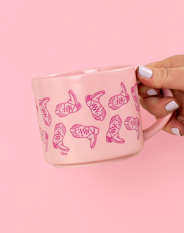 Western Cowgirl Boots Mug - Pink, 1 of 2