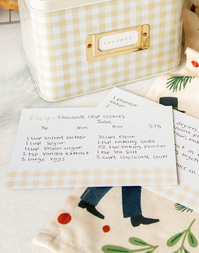 Beige Gingham Recipe Cards - Set of 50, 3 of 3