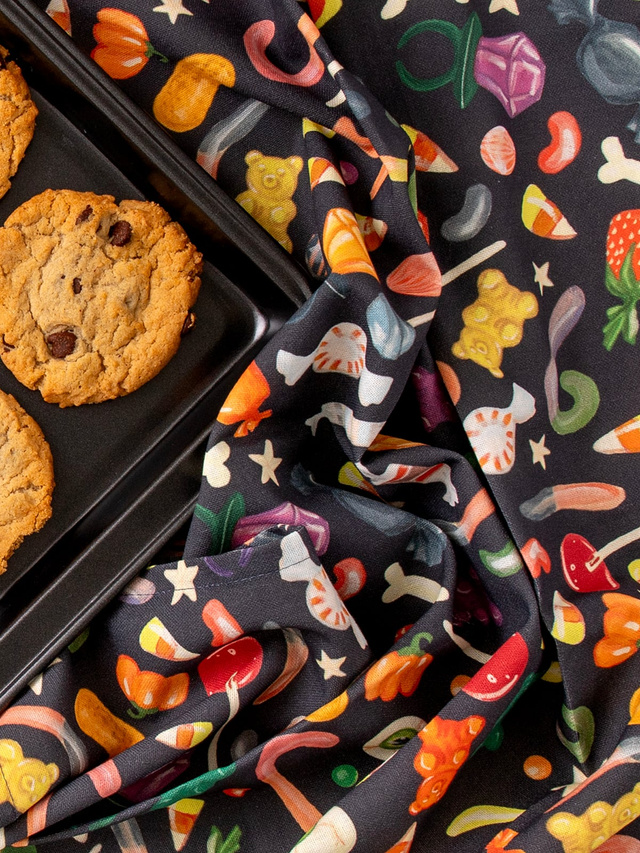 Spooky Sweets Halloween Candy Kitchen Tea Towel, 3 of 5