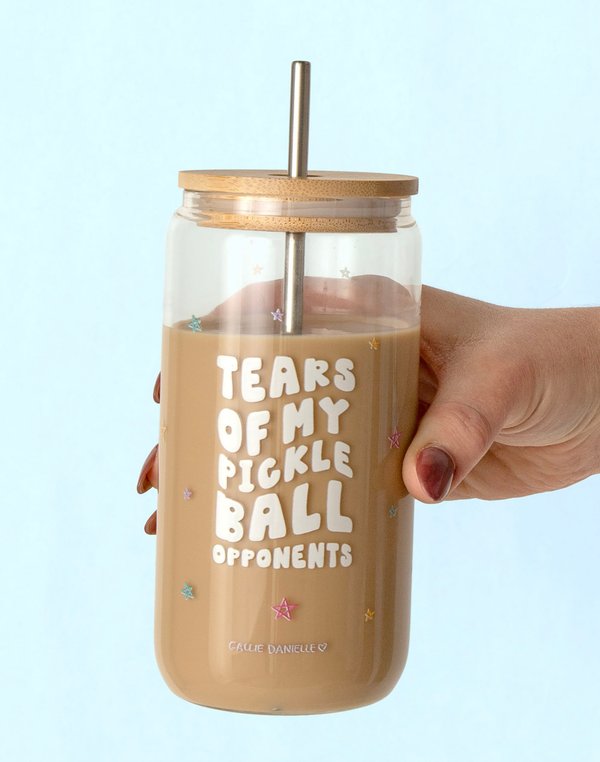 Tears of My Pickleball Opponents Glass Can, 1 of 2