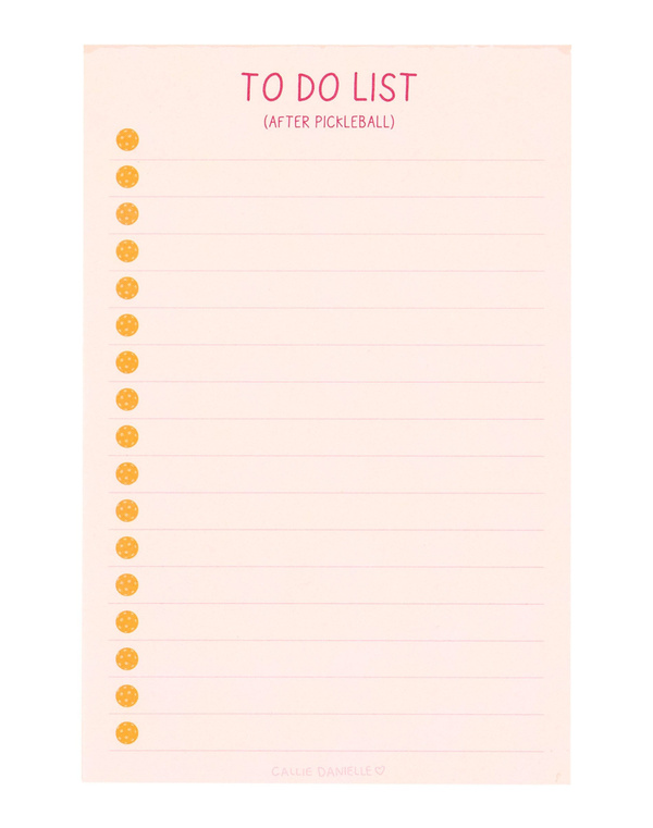 To Do List After Pickleball Notepad, 1 of 2