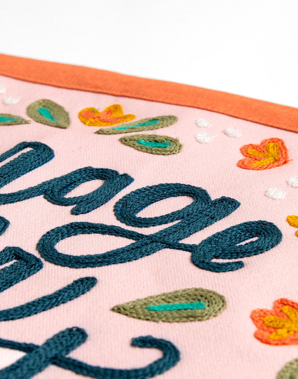 Courage Dear Heart Embroidered Canvas Banner, 6 of 7