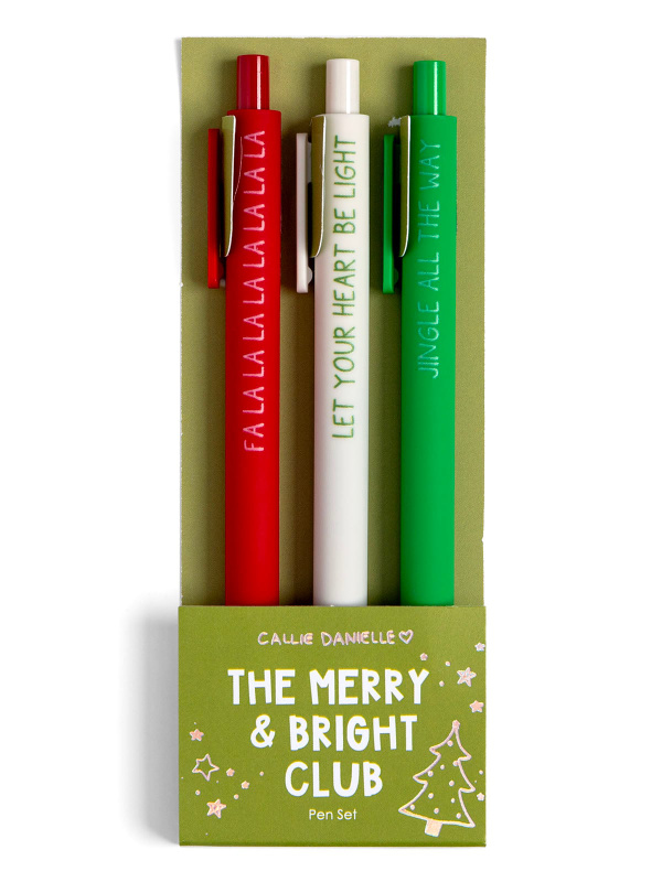 The Merry & Bright Club Christmas Pen Set, 1 of 3