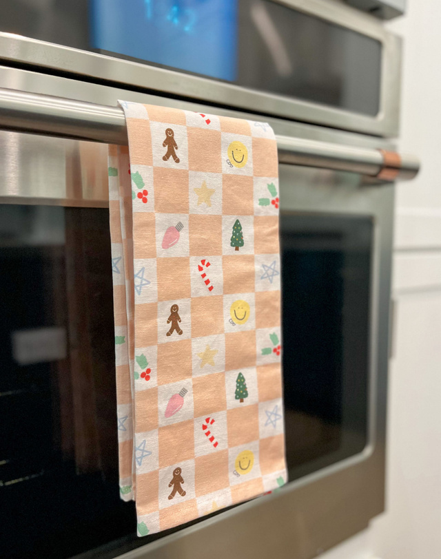 Checkerboard Holiday Tea Towel, 1 of 2