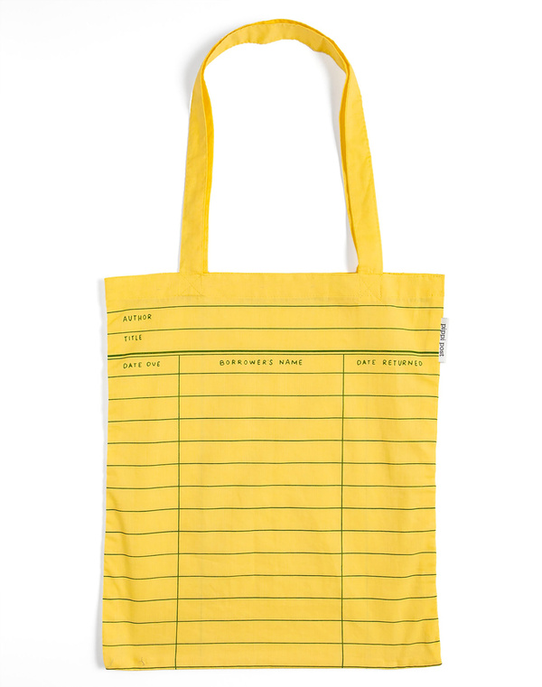 Yellow Library Card Lightweight Foldable Tote Bag, 5 of 6