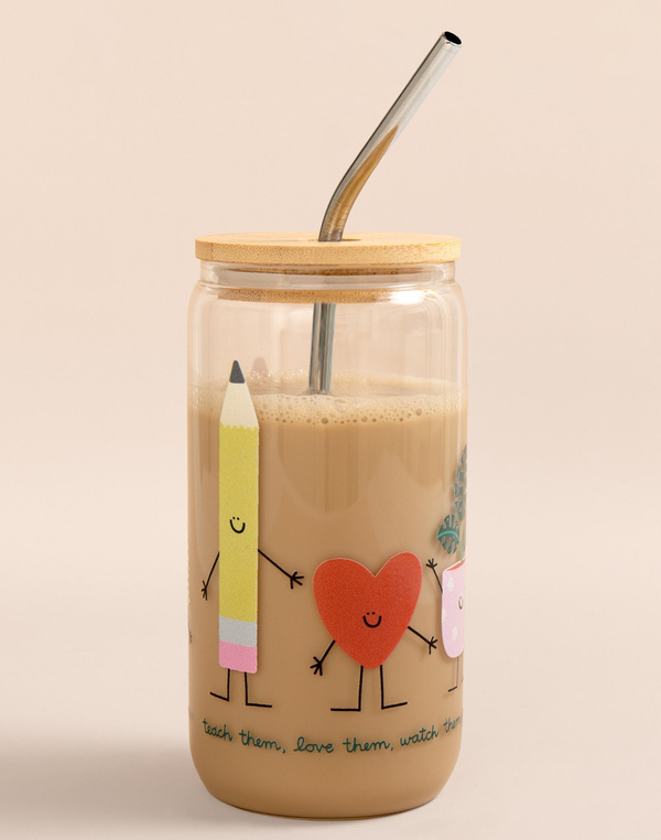 Teach Them Love Them Watch Them Grow Glass Can, 4 of 6