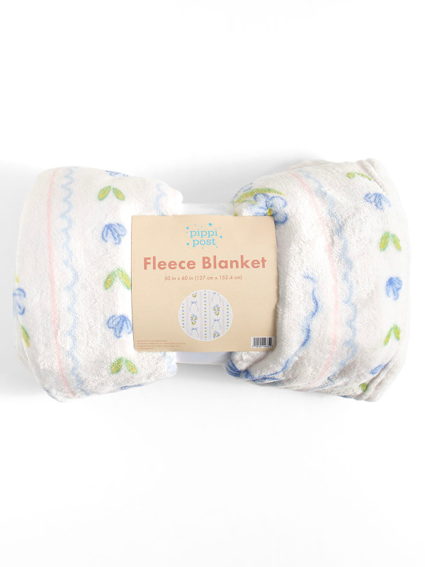 Blue Floral & Coquette Bows Fleece Throw Blanket, 3 of 6