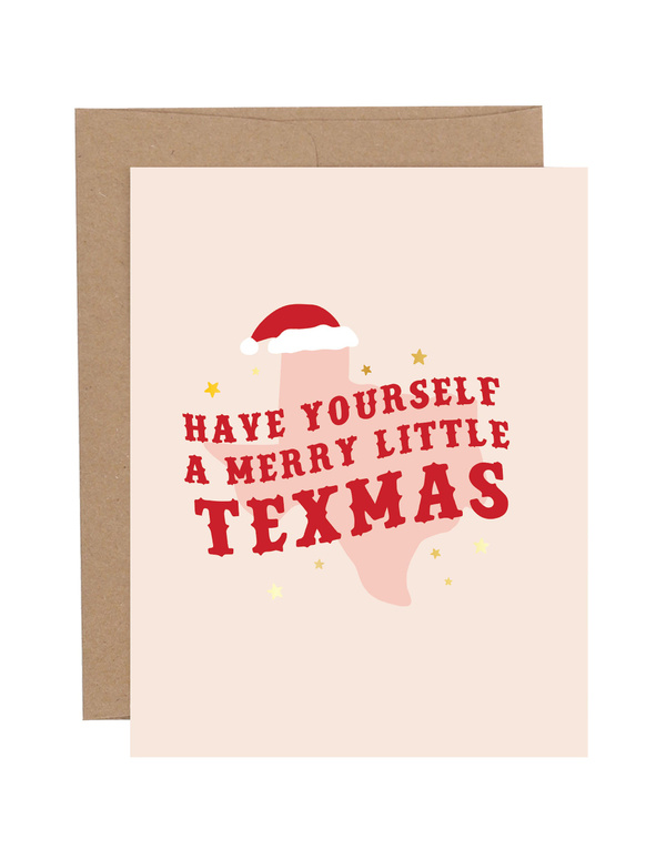 Merry Little Texmas Christmas Western Greeting Card, 1 of 2
