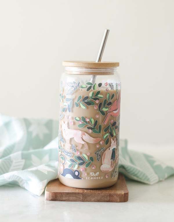Woodland Animals 16oz Glass Can, 2 of 3