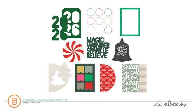 December Daily® 2026 Digital Die Cut Paper Inserts, 1 of 1
