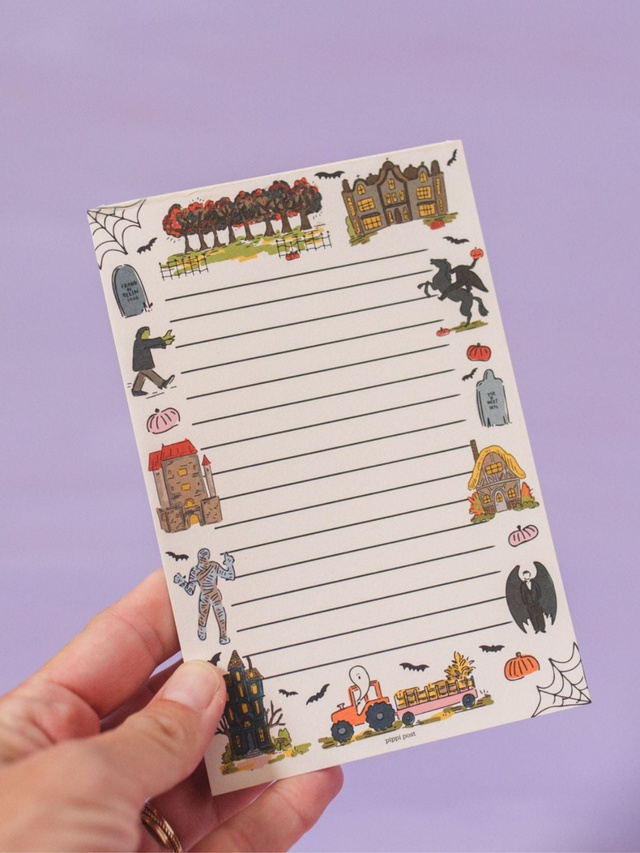 Literary Haunted Hayride Halloween 4×6 Notepad, 1 of 3