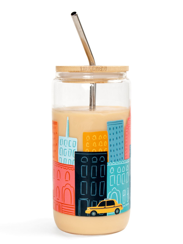 City Skyline & Taxi Cab Glass Can, 5 of 5