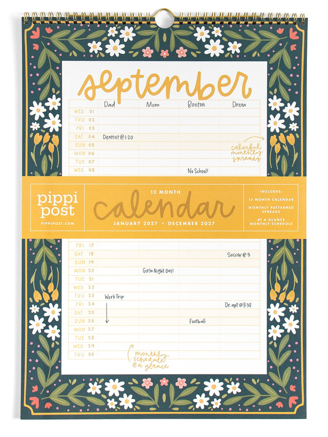 Family Planner 2027 Floral Spiral Hanging Wall Calendar, 6 of 10