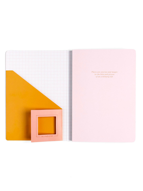 Scrap A Day Junk Journal – The Stuff of Life Pink Grid Cover, 2 of 4
