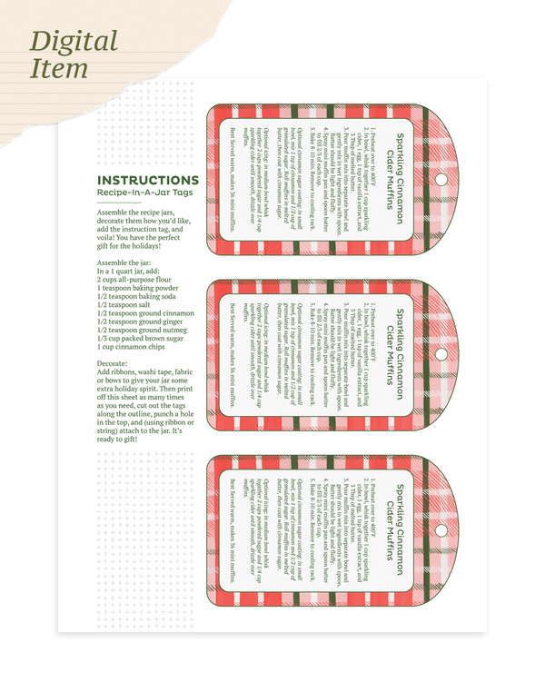 Digital Printable Muffin Recipe-In-A-Jar Tag, 1 of 3