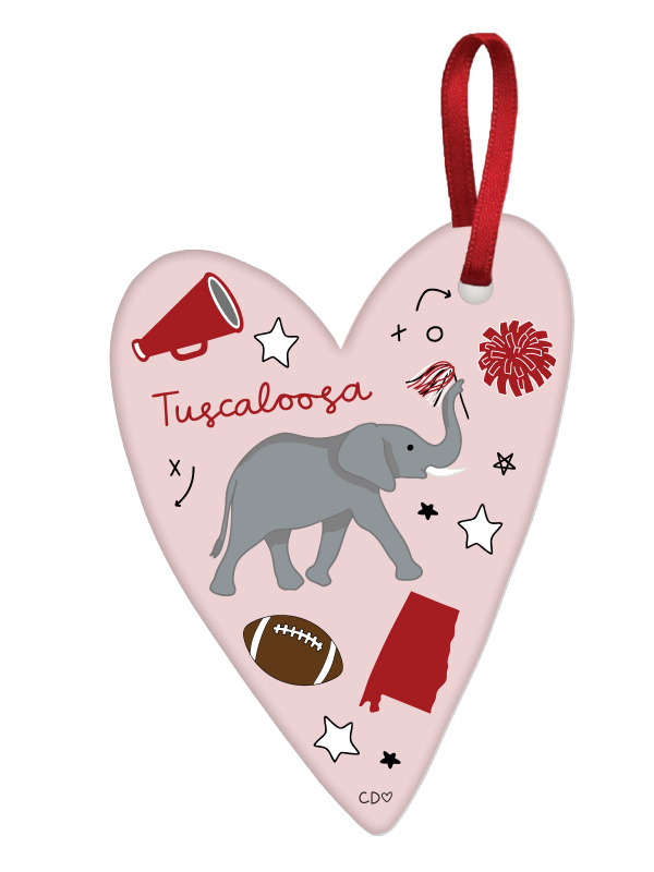 Tuscaloosa Football Game Day Ceramic Christmas Ornament, 1 of 2