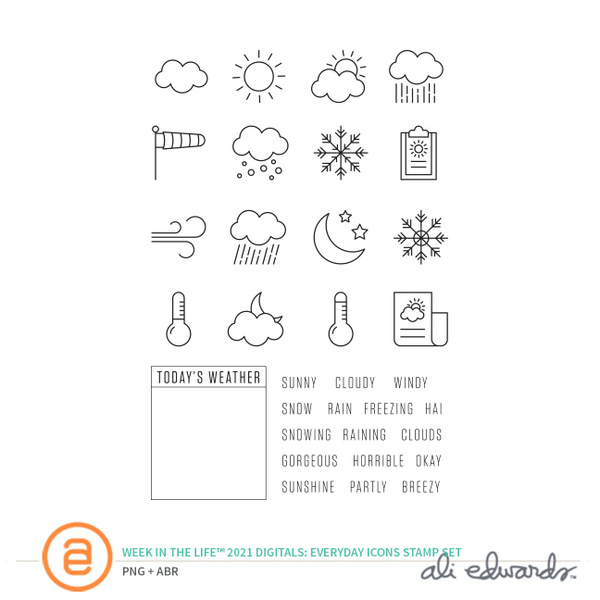 Week In The Life™ 2021 Weather 4×6 Digital Stamp Set, 1 of 1