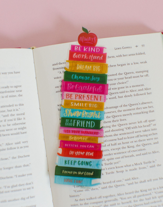Affirmations Book Stack Transparent Bookmark, 2 of 4