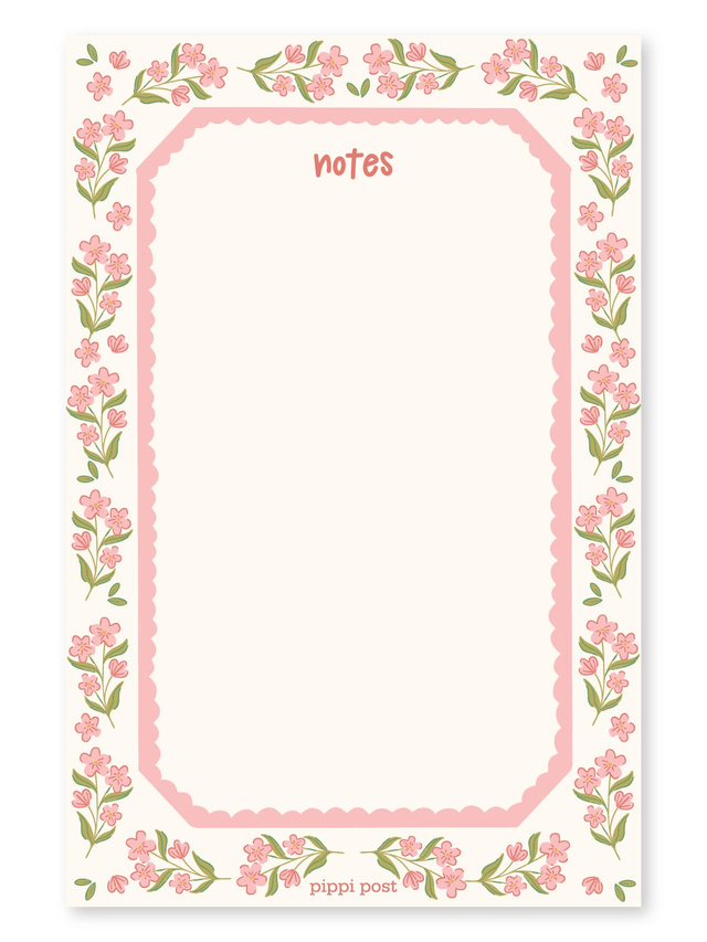 Notes Pink Floral 4×6 Notepad, 2 of 2