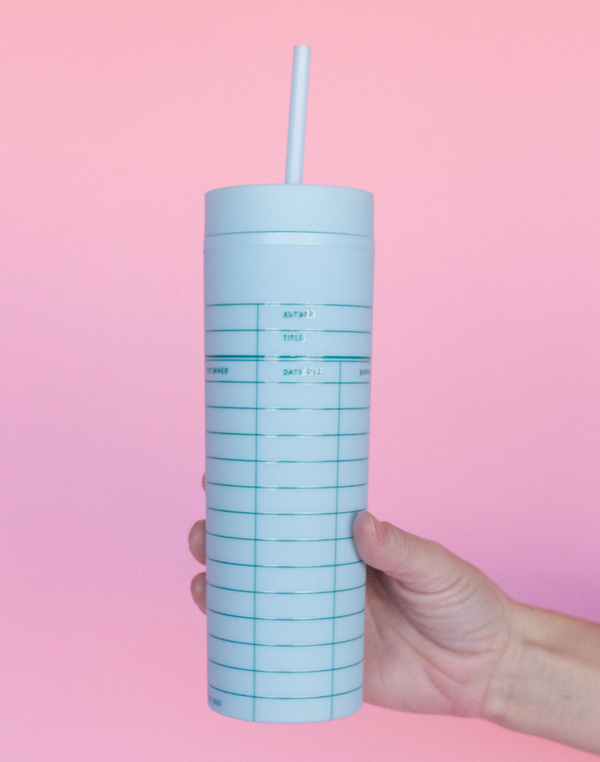 Library Card 16oz Skinny Acrylic Tumbler - Mint, 1 of 4