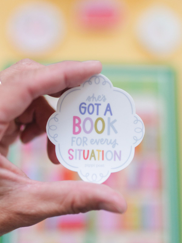 She's Got A Book For Every Situation Decal Sticker, 1 of 2