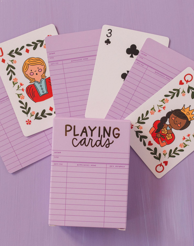 Lilac Library Card Deck Of Playing Cards, 4 of 7