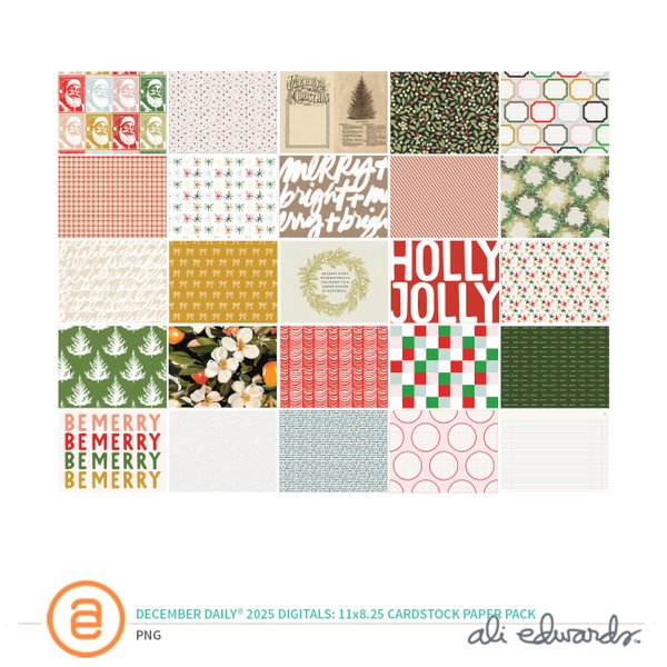 December Daily® 2025 Digital 11×8.25 Cardstock Paper Pack, 1 of 1