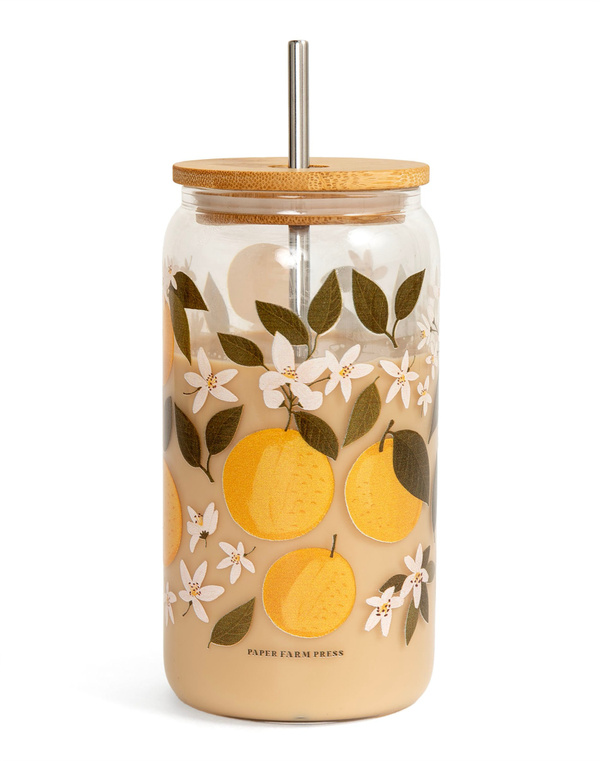 Orange Orchard Glass Can, 1 of 4