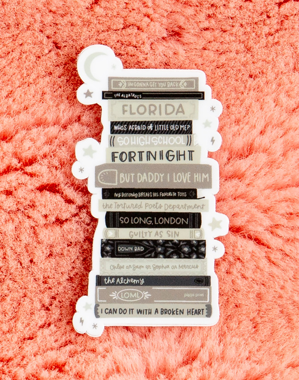 Poetry Book Stack Decal Sticker, 2 of 3