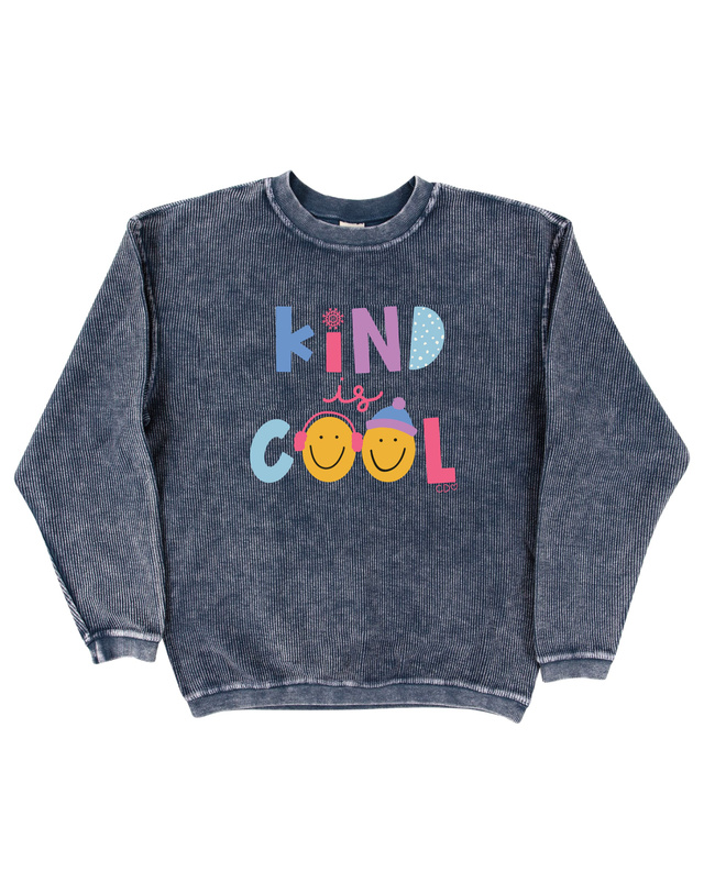 Kind Is Cool : Winter Edition Corded Sweatshirt - Navy, 3 of 3